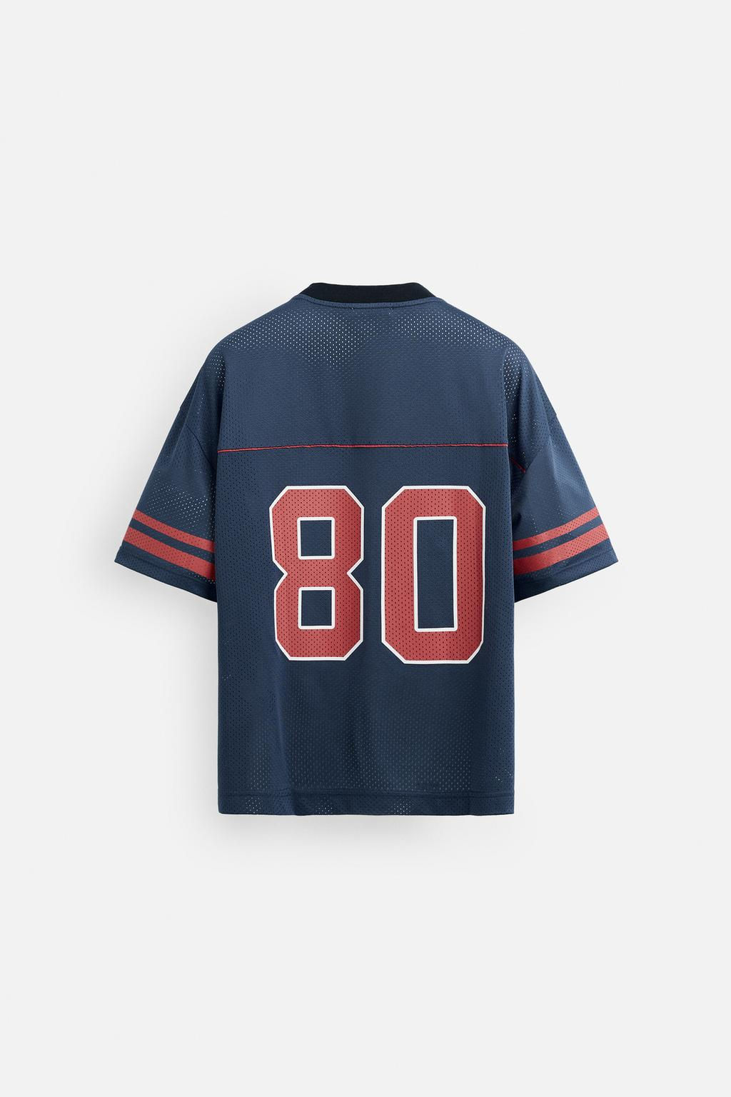 NUMBERED MESH TEXTURED T-SHIRT - Zara фото 9