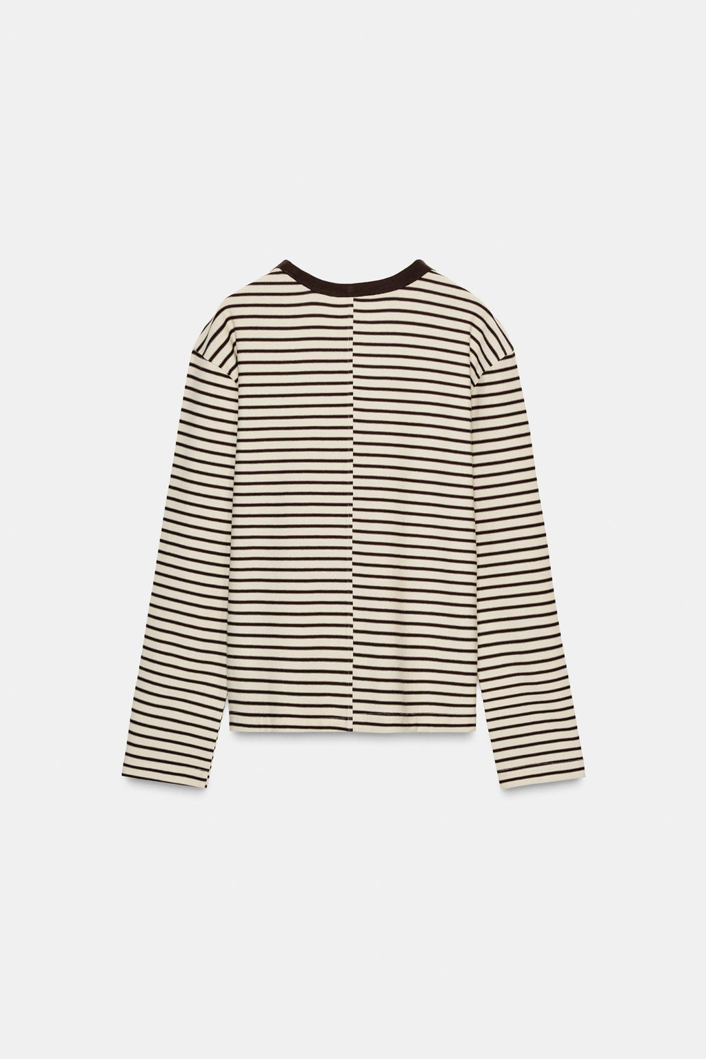 CAMISETA RAYAS MANGA LARGA / Rayas marrones - Zara фото 7