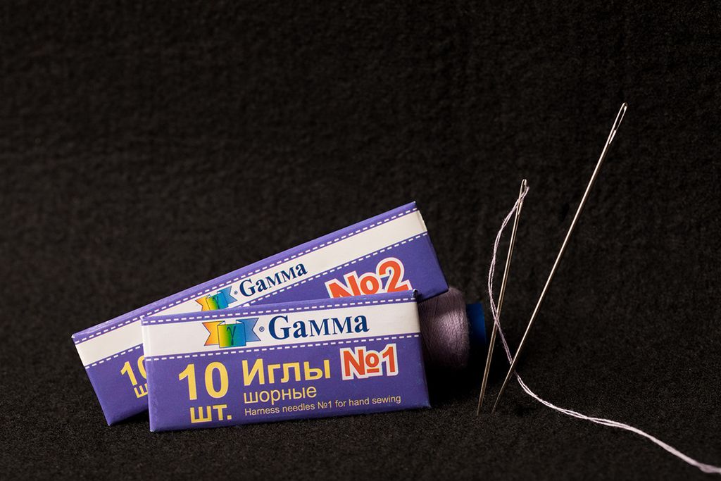 Иглы для шитья ручные Gamma NIR-11 № 1 шорные в конверте 10 шт