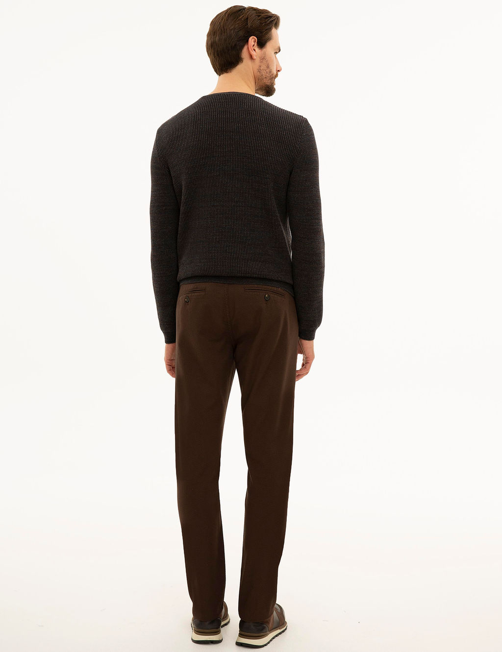 Kahverengi Slim Fit Kanvas Pantolon