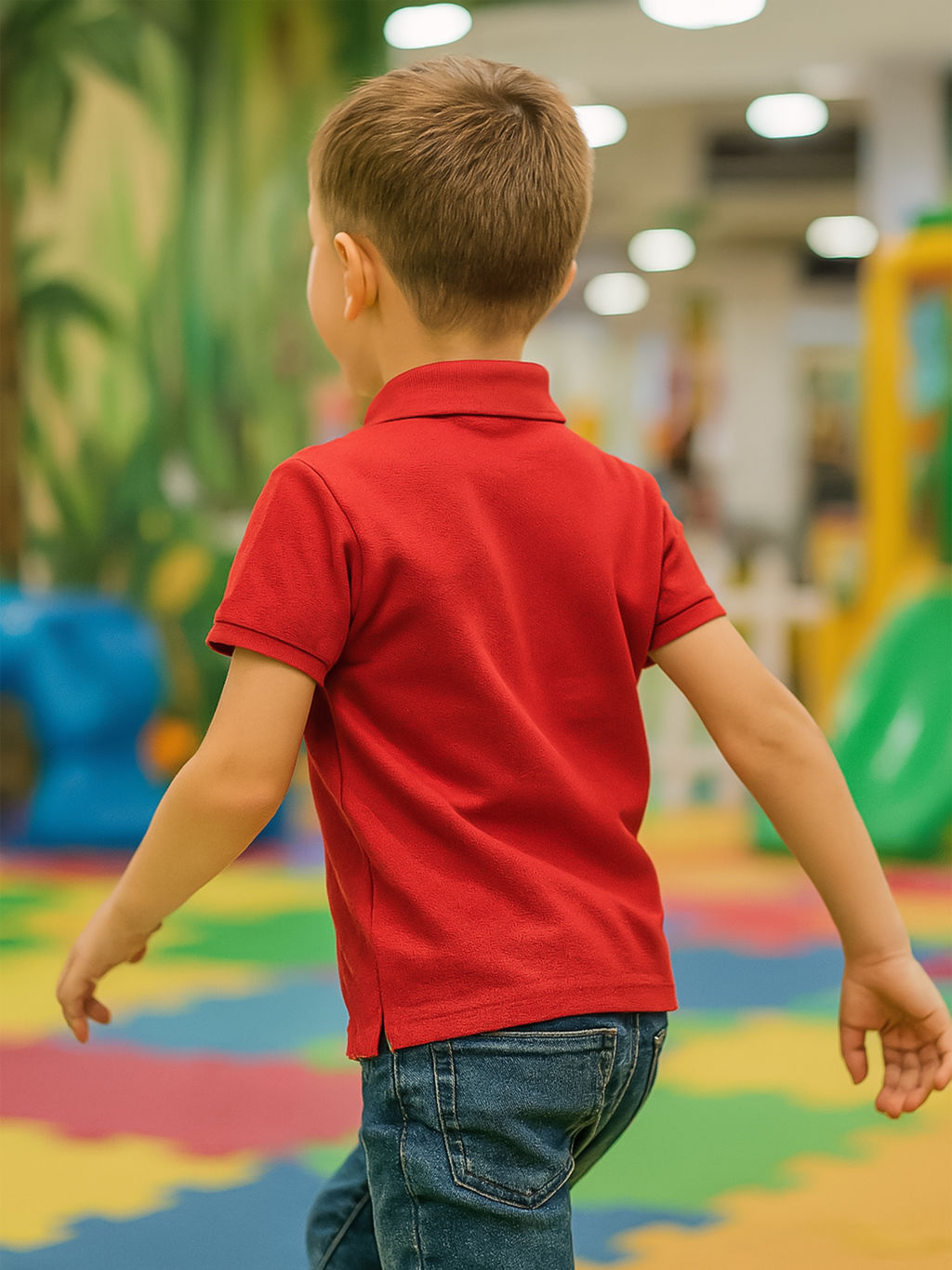 Футболка поло детская красная Все ок