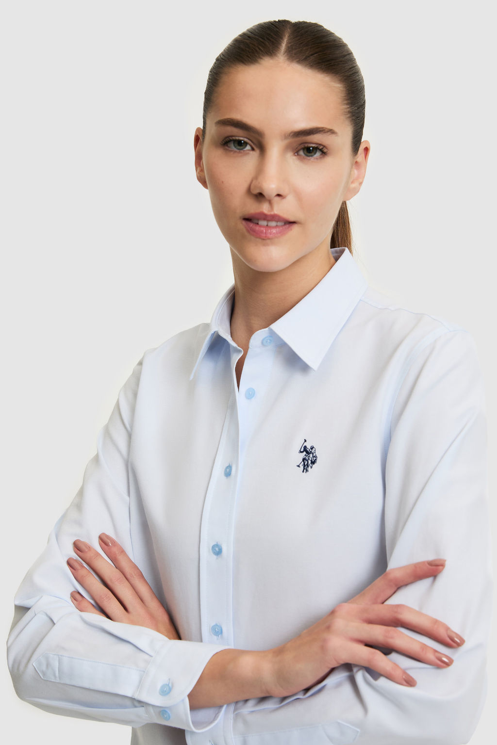Kad_n A__k Mavi Uzun Kollu Basic G_mlek - U.s. polo assn фото 2
