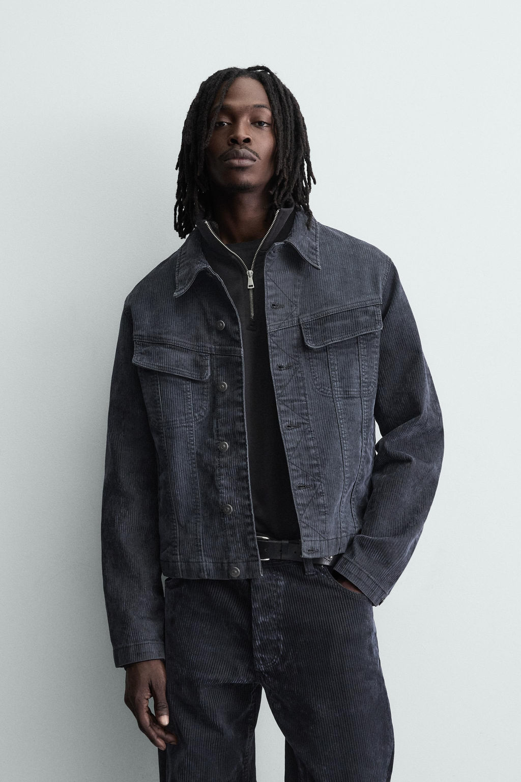 CROPPED FIT CORDUROY JACKET - Zara фото 2