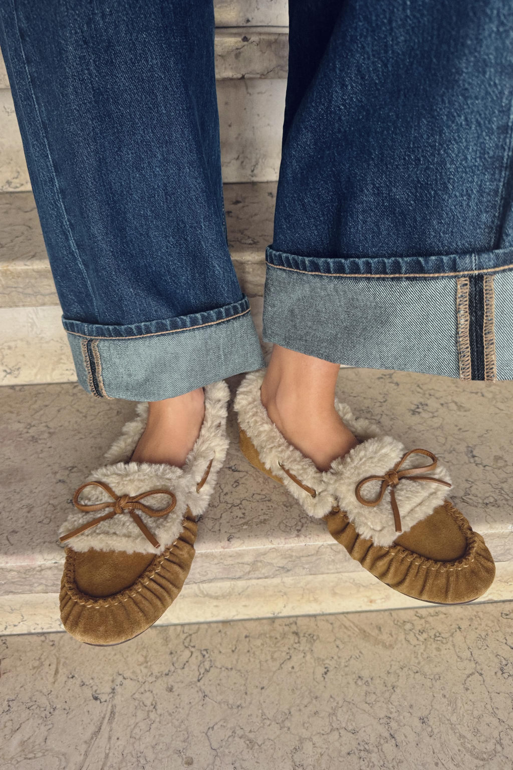 COMBINED SPLIT SUEDE LOAFERS