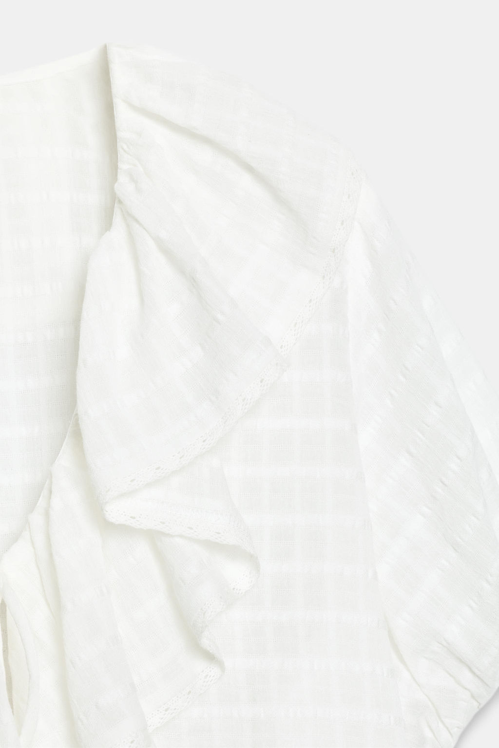 BLUSA VOLANTES LAZOS / Blanco roto - Zara фото 8