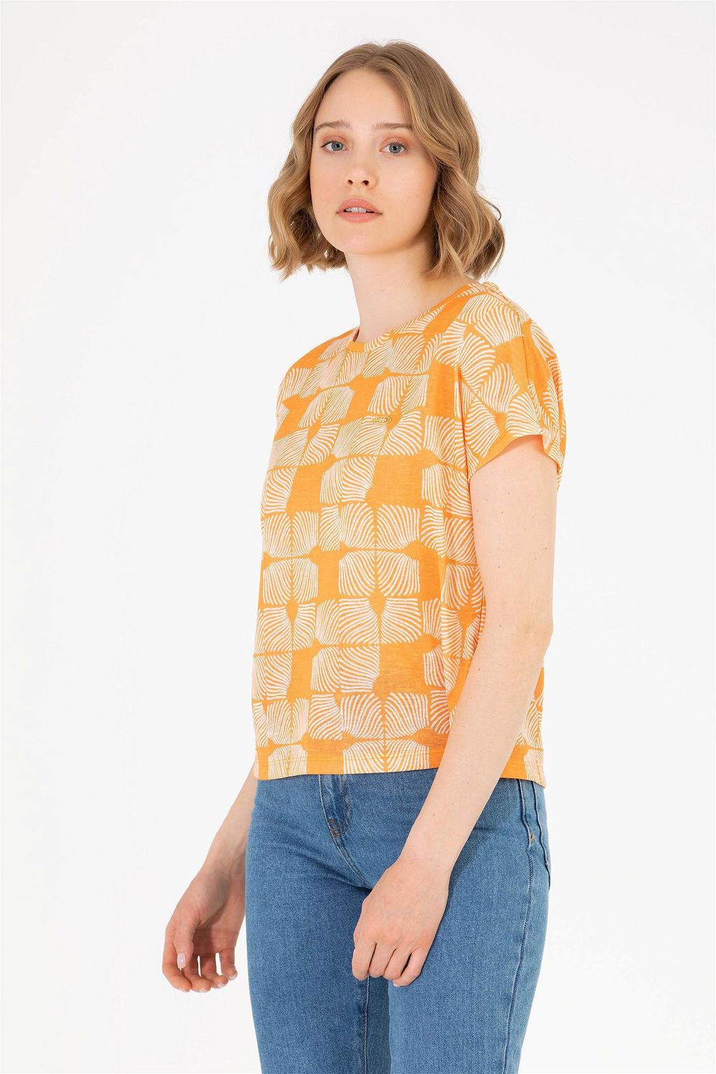 U. S. Polo Assn Женская оранжевая футболка с круглым вырезом - U.s. polo assn фото 9