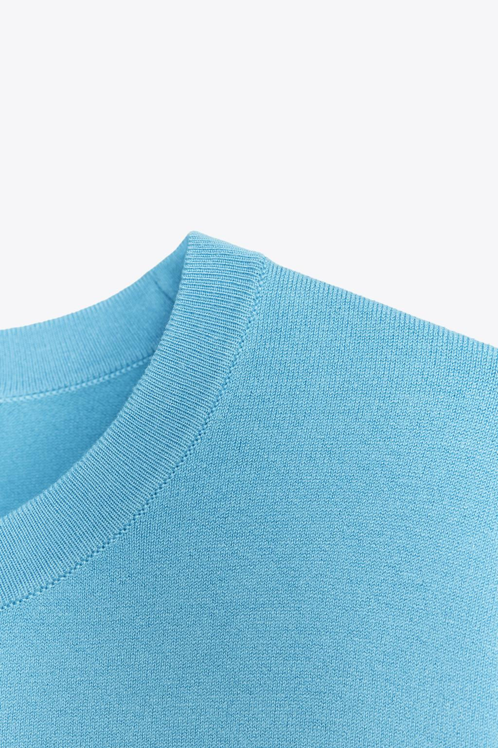 BASIC PLAIN KNIT SHORT SLEEVE TOP - Zara фото 42