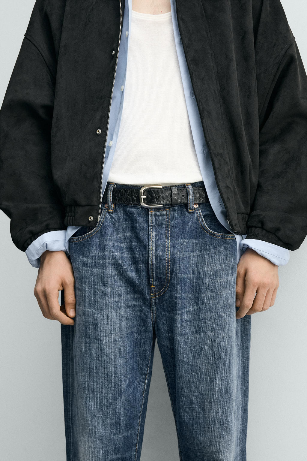 EMBOSSED LEATHER BELT - Zara фото 2