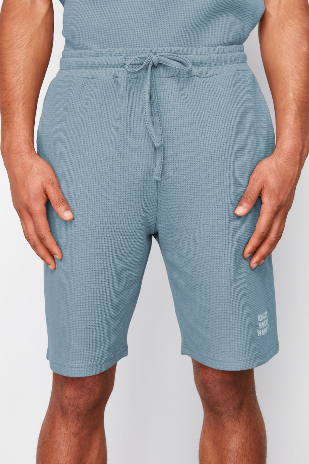 TRENDYOL MAN Mavi Regular Fit Waffle Sortlu Pijama Tak?m? TMNSS23PT00032 - Trendyolmilla фото 79