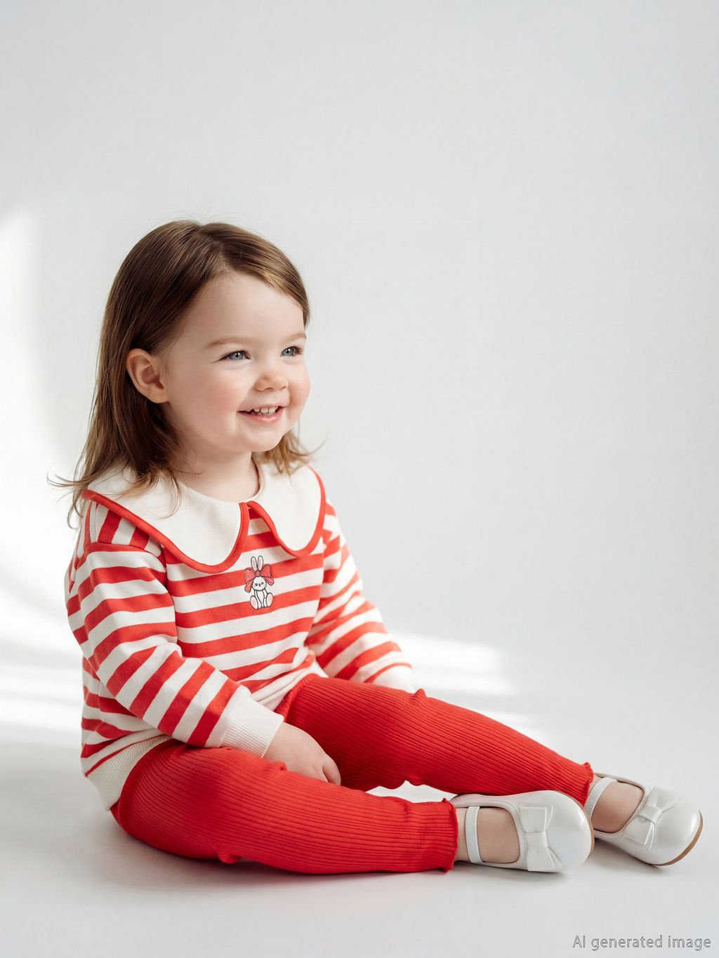 Bask?l? K?z Bebek Sweatshirt ve Tayt