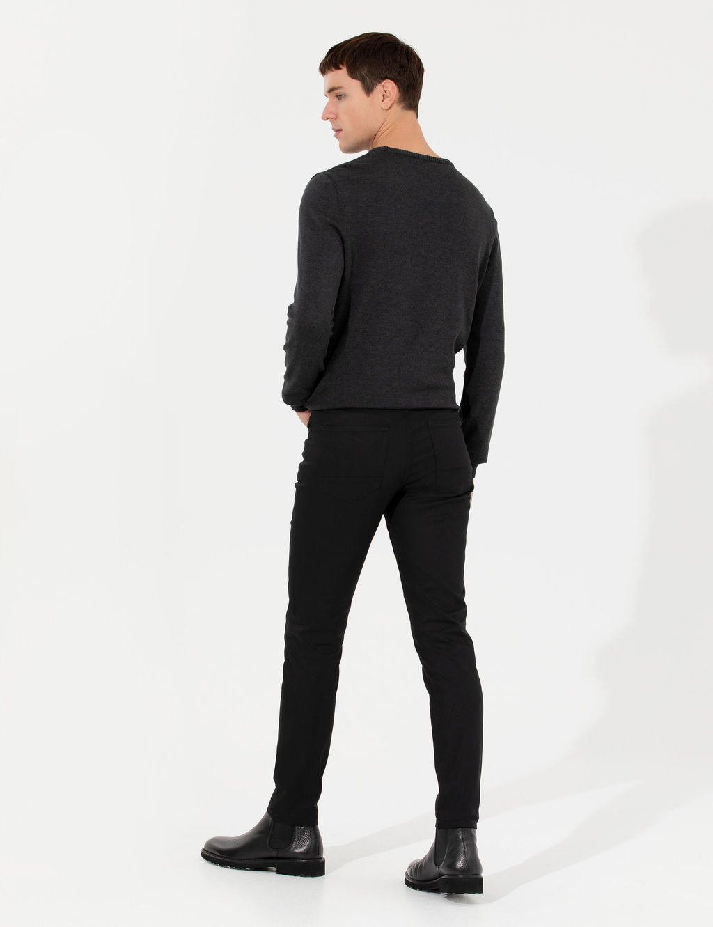Siyah Slim Fit Kanvas Pantolon - Pierre cardin фото 11