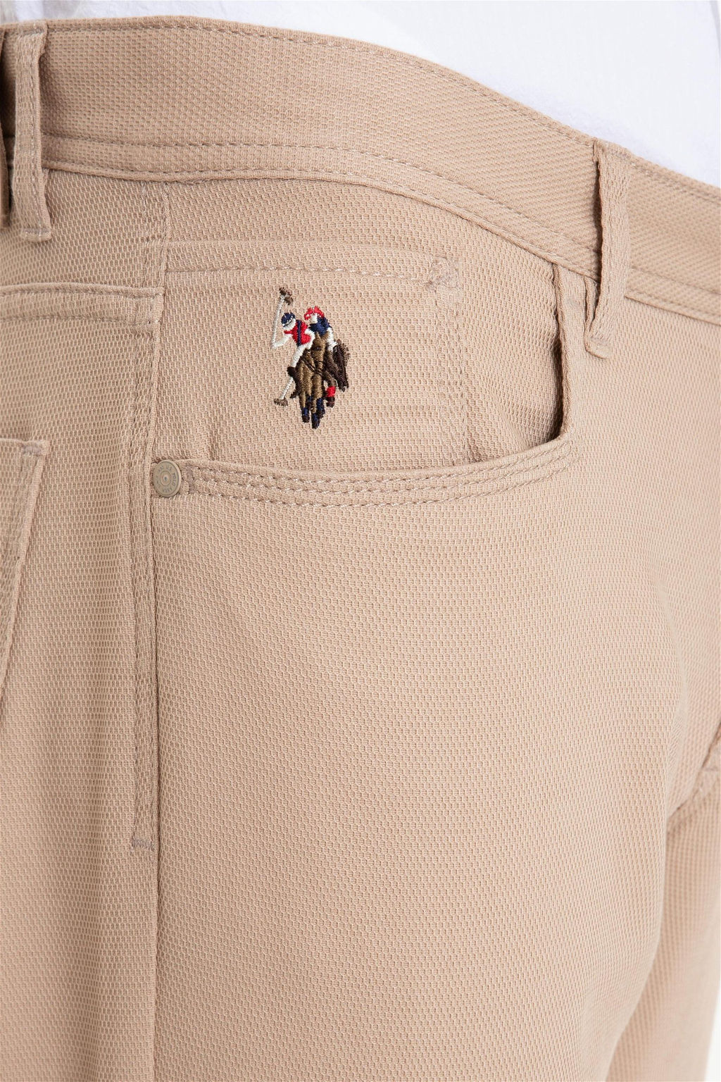 U. S. Polo Assn / Мужские брюки песочного цвета из парусины - U.s. polo assn фото 5