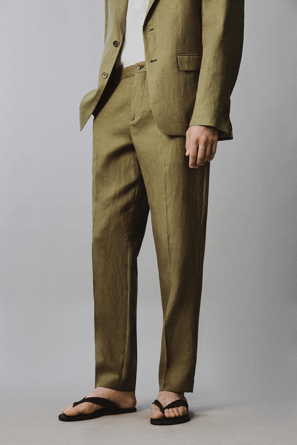 PANTAL?N TRAJE 100% LINO / Aceite - Zara фото 5
