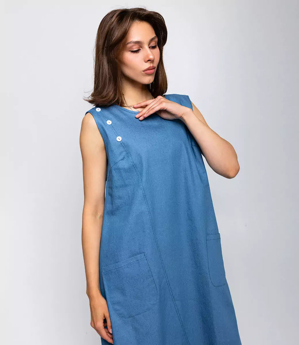 Джинсовое платье #БШ2406, голубой