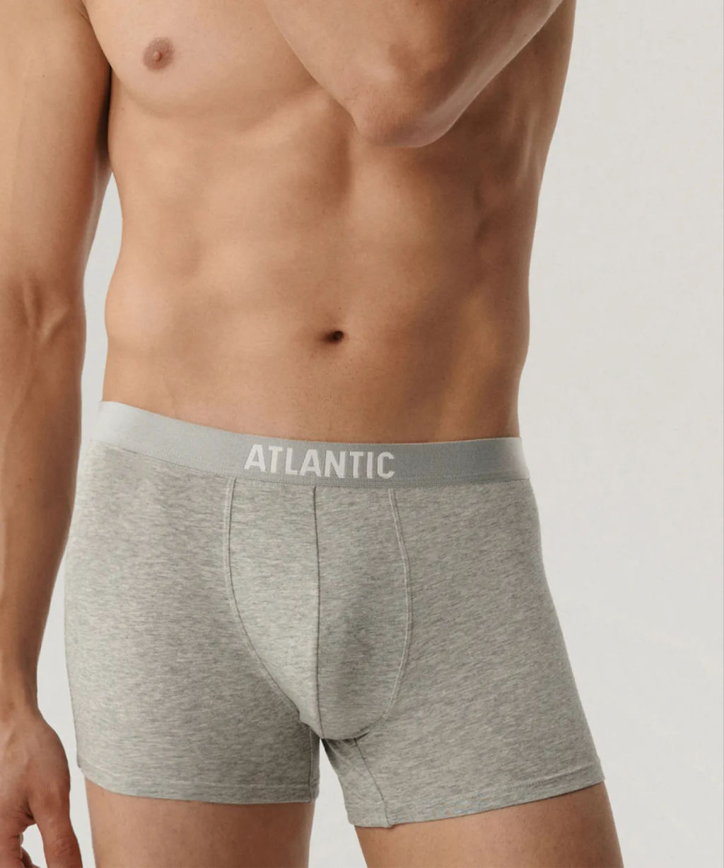 ATLANTIC 3MH-011 Трусы шорты Solid - набор 3 шт. черный + серый меланж + темно-серый меланж  фото 5