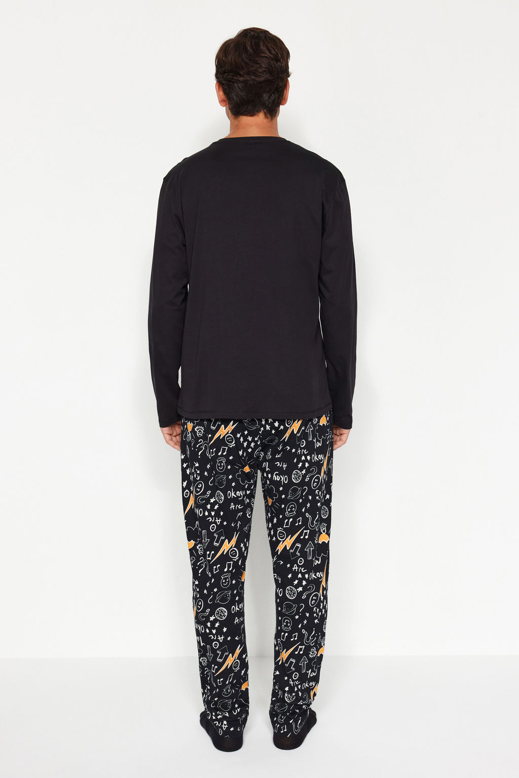 TRENDYOL MAN Erkek Haki Regular Fit Nak?sl? Orme %100 Pamuk Pijama Tak?m? TMNAW24PT00025 - Trendyolmilla фото 15