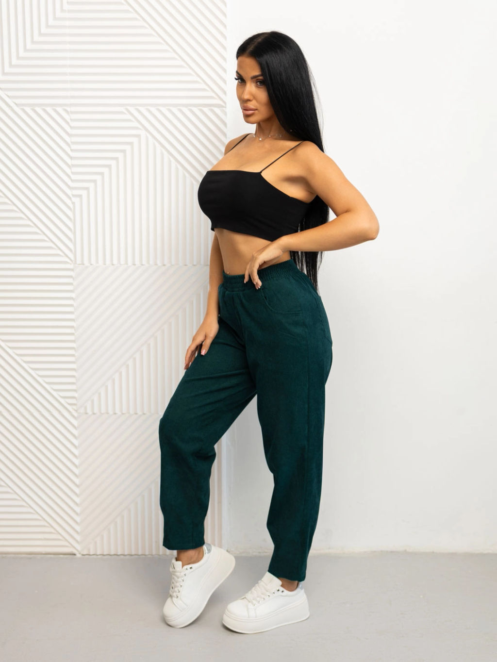 Брюки женские, цвет зеленый