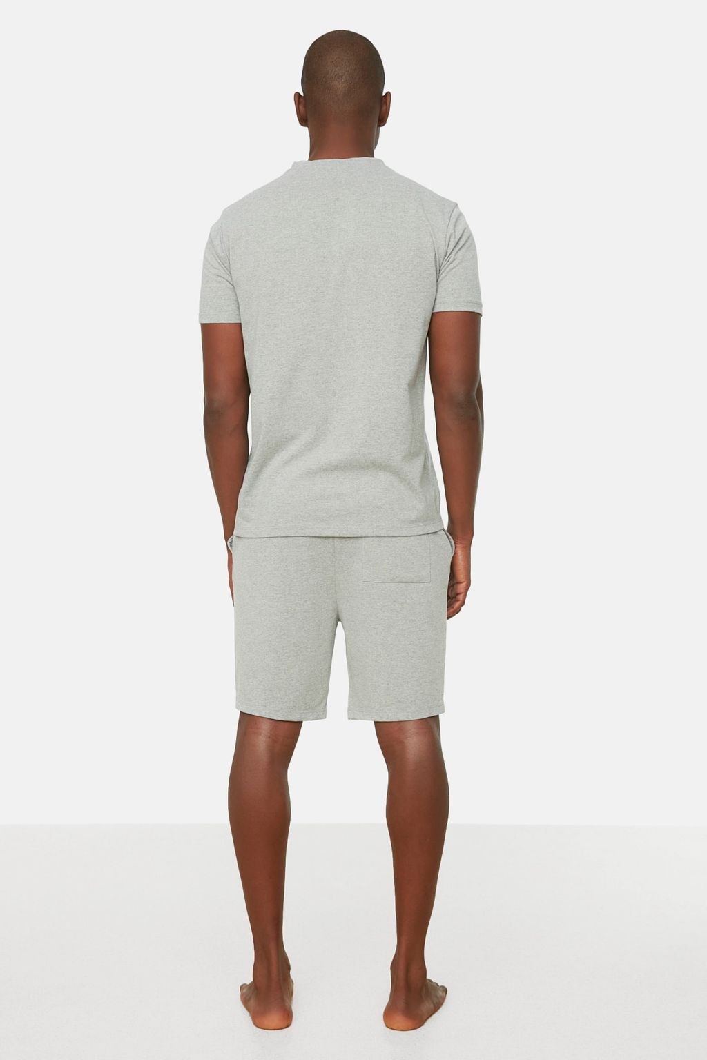 TRENDYOL MAN Gri Regular Fit Sortlu Pijama Tak?m? TMNSS22PT0042 - Trendyolmilla фото 4