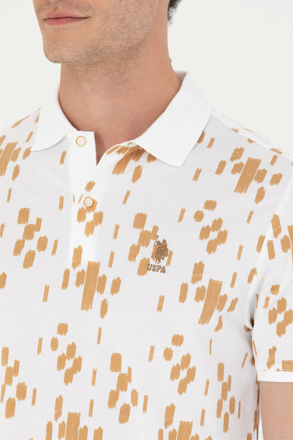 U. S. Polo Assn Мужская футболка светло-коричневого цвета с воротником-поло - U.s. polo assn фото 14