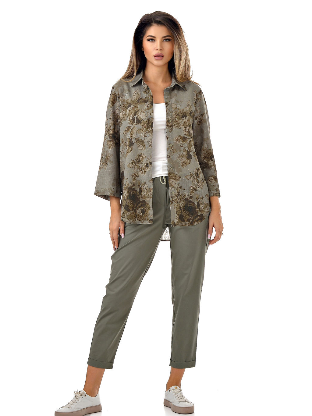 Рубашка 100% лён умягченный и варёный - А+б коллекция фото 2