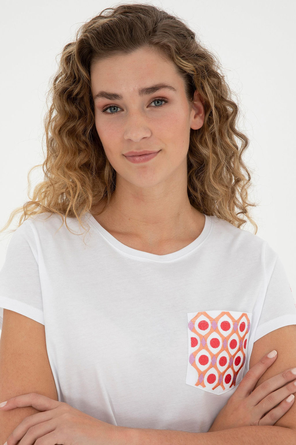 Женская белая футболка с круглым вырезом Неожиданная скидка в корзине - U.s. polo assn фото 2