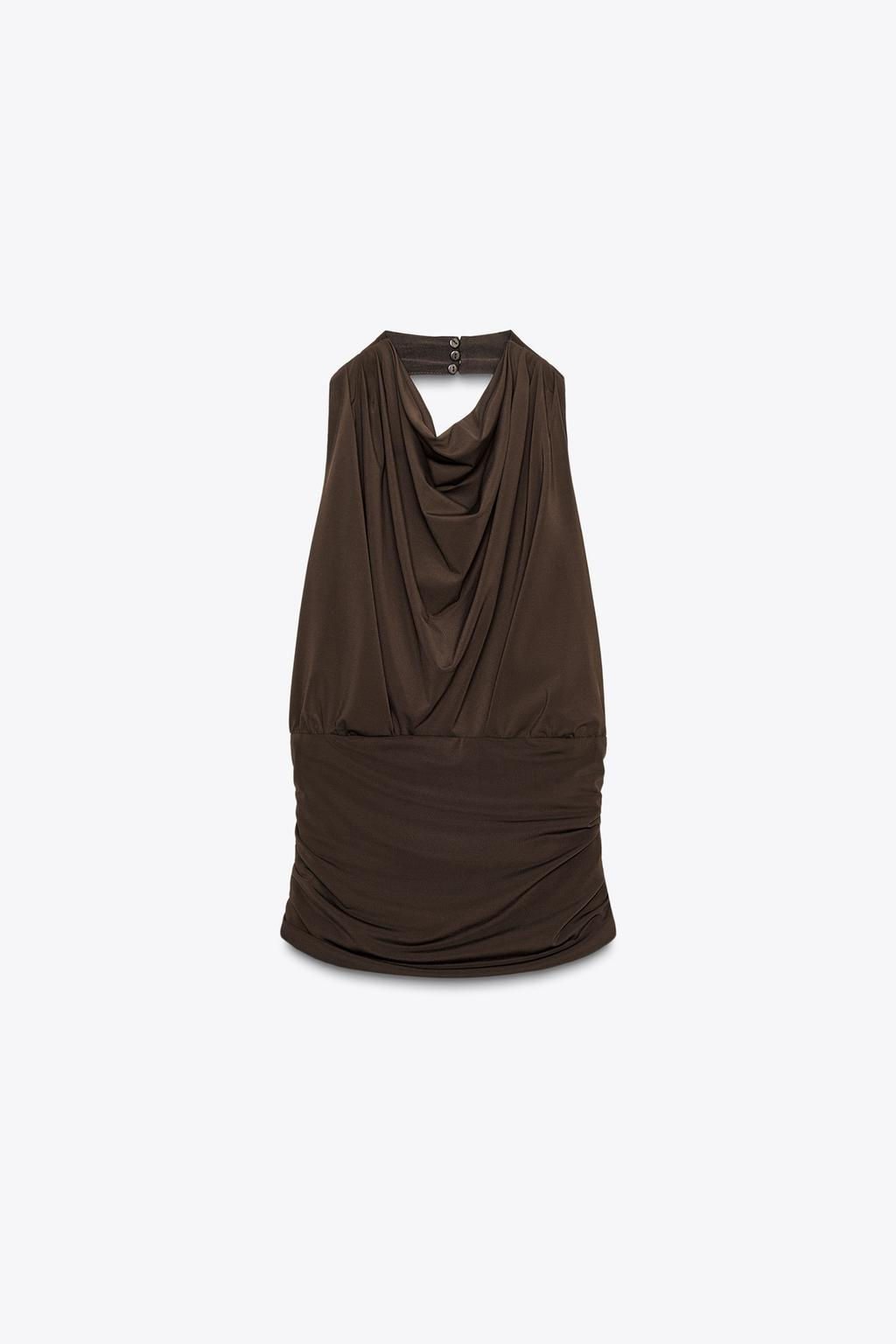 DRAPED HALTER TOP - Zara фото 7