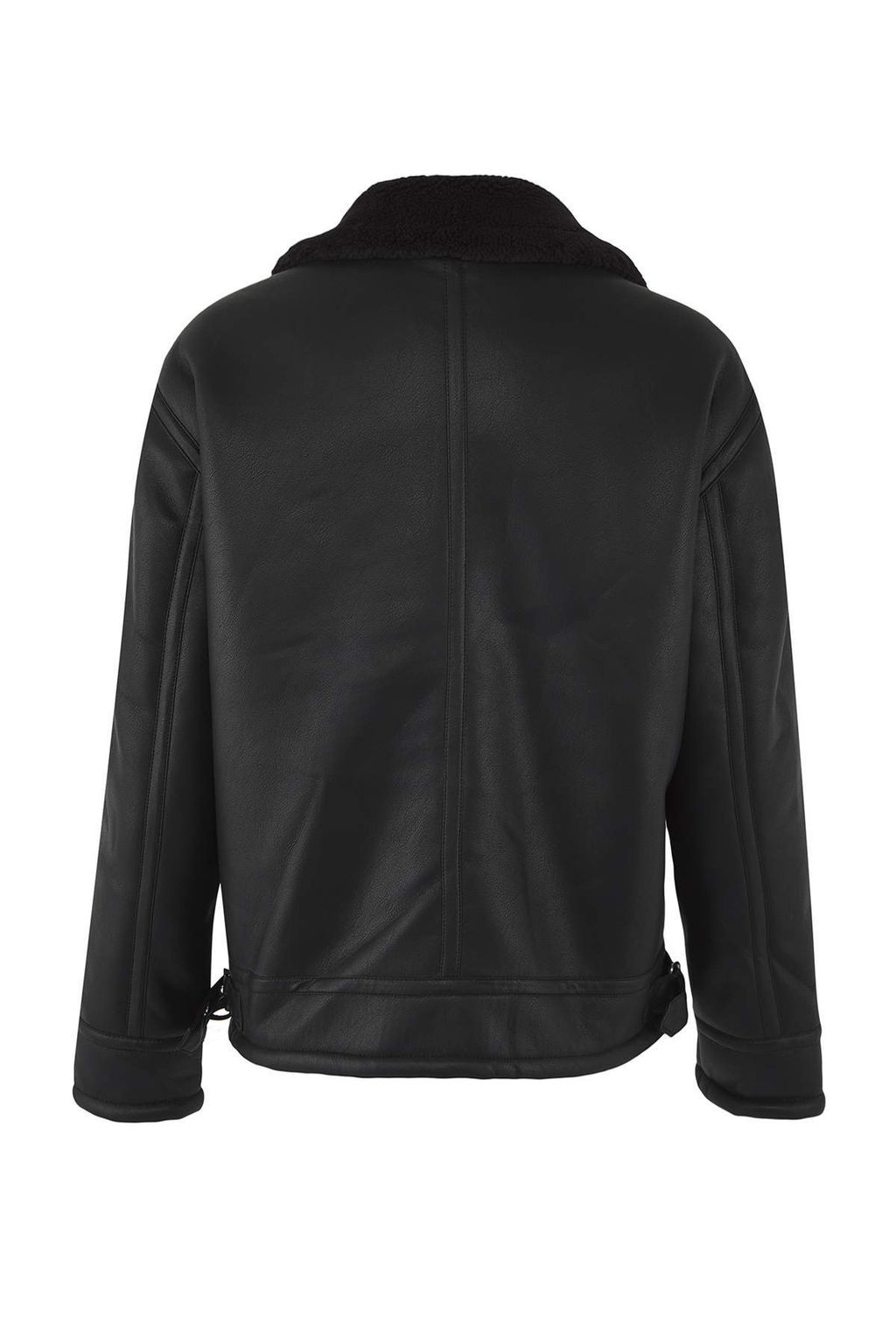 Siyah Regular Fit Suni Deri %100 PU Ici Polarl? Kal?n K?sl?k Erkek Mont TMNAW26MO00005 - Trendyolmilla фото 7