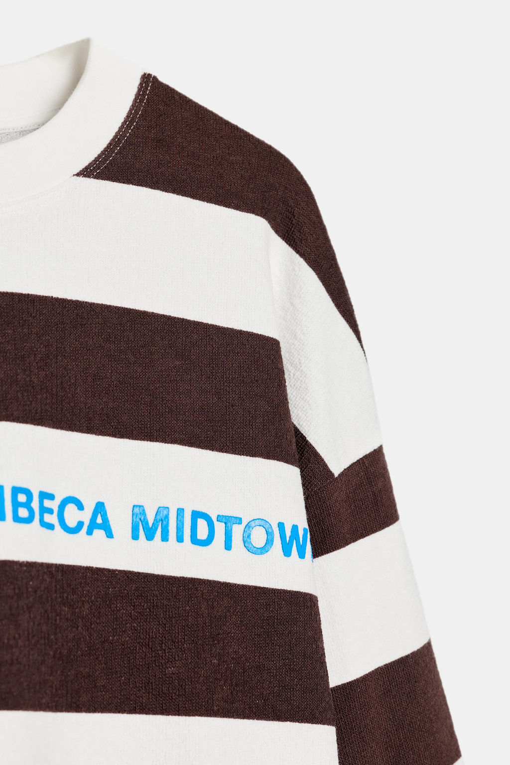 STRIPED T-SHIRT WITH SLOGAN - Zara фото 2