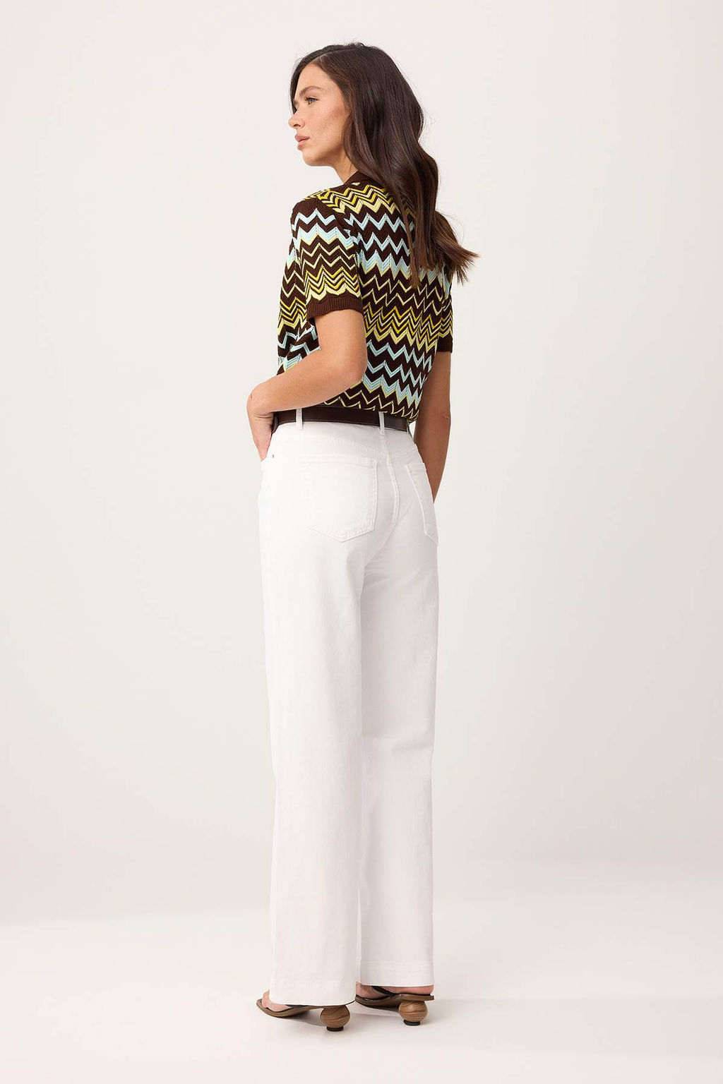 Beyaz Yuksek Bel Orta Esnek Wide Leg Jeans TWOSS26JE00211 - Trendyolmilla фото 6