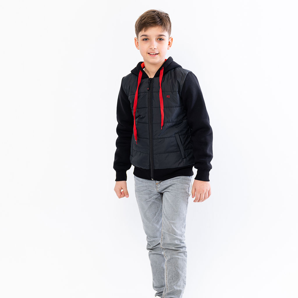 RODOS Куртка для мальчика демисезон М-222/1 (Милано) Чёрный/Красный