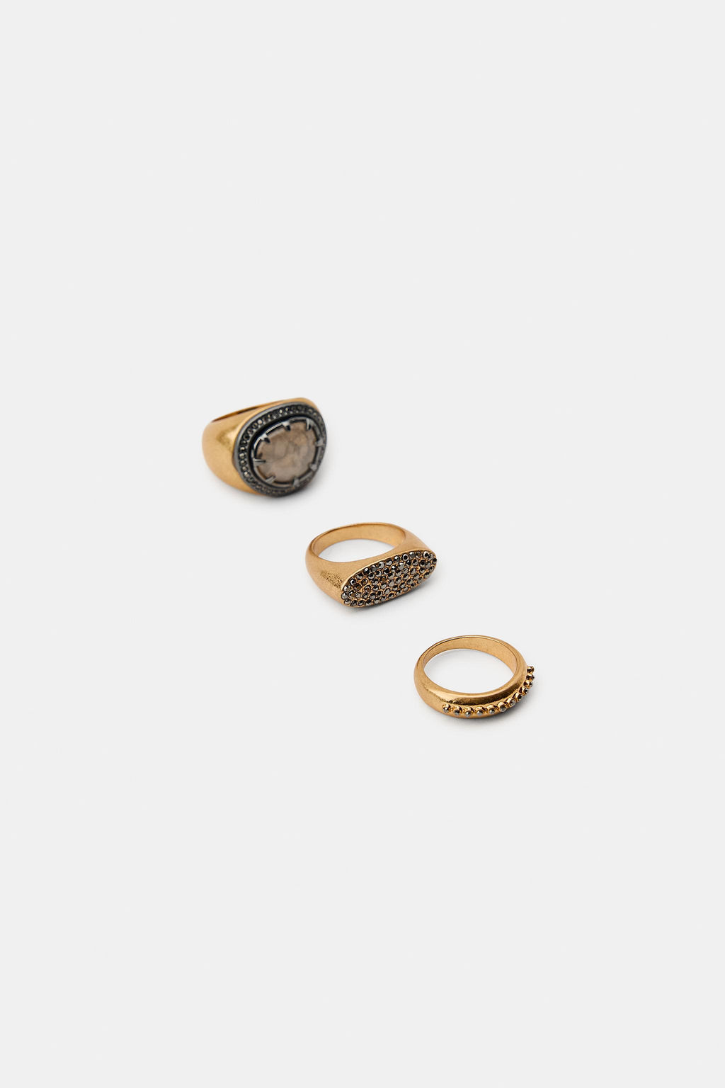 PACK OF 3 STONE AND SHIMMER RINGS - Zara фото 3