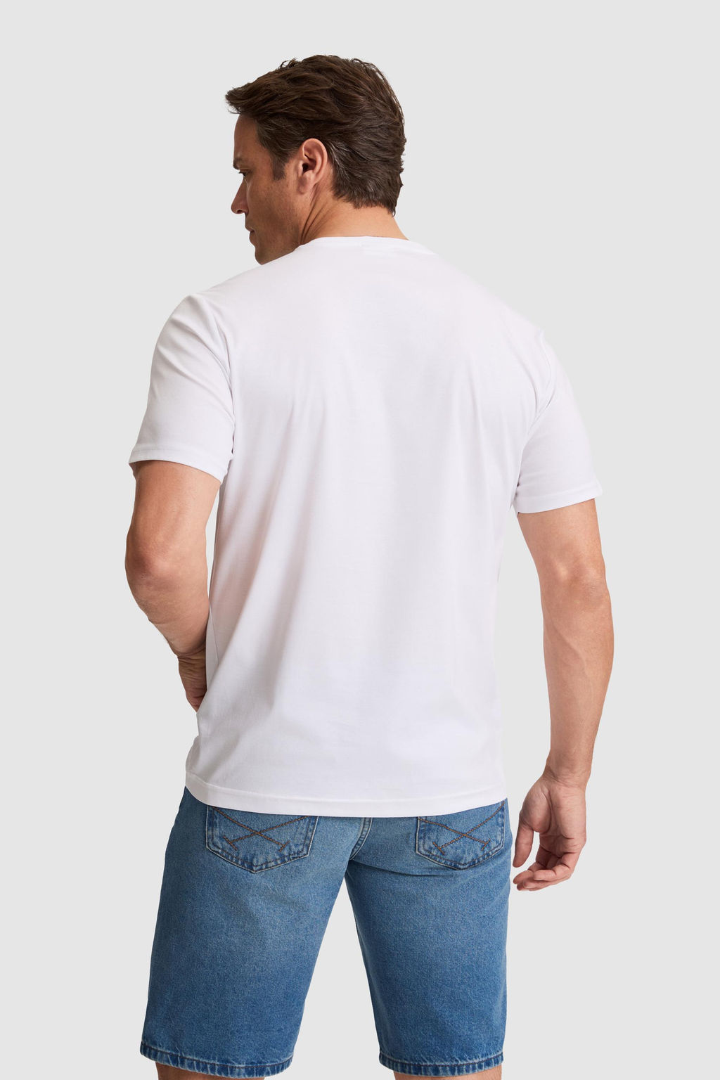Erkek Beyaz Regular Fit Bisiklet Yaka Basic Ti__rt
