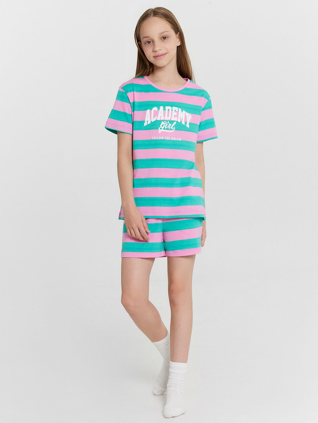 Комплект домашний для девочек в полоску - Mark formelle фото 2