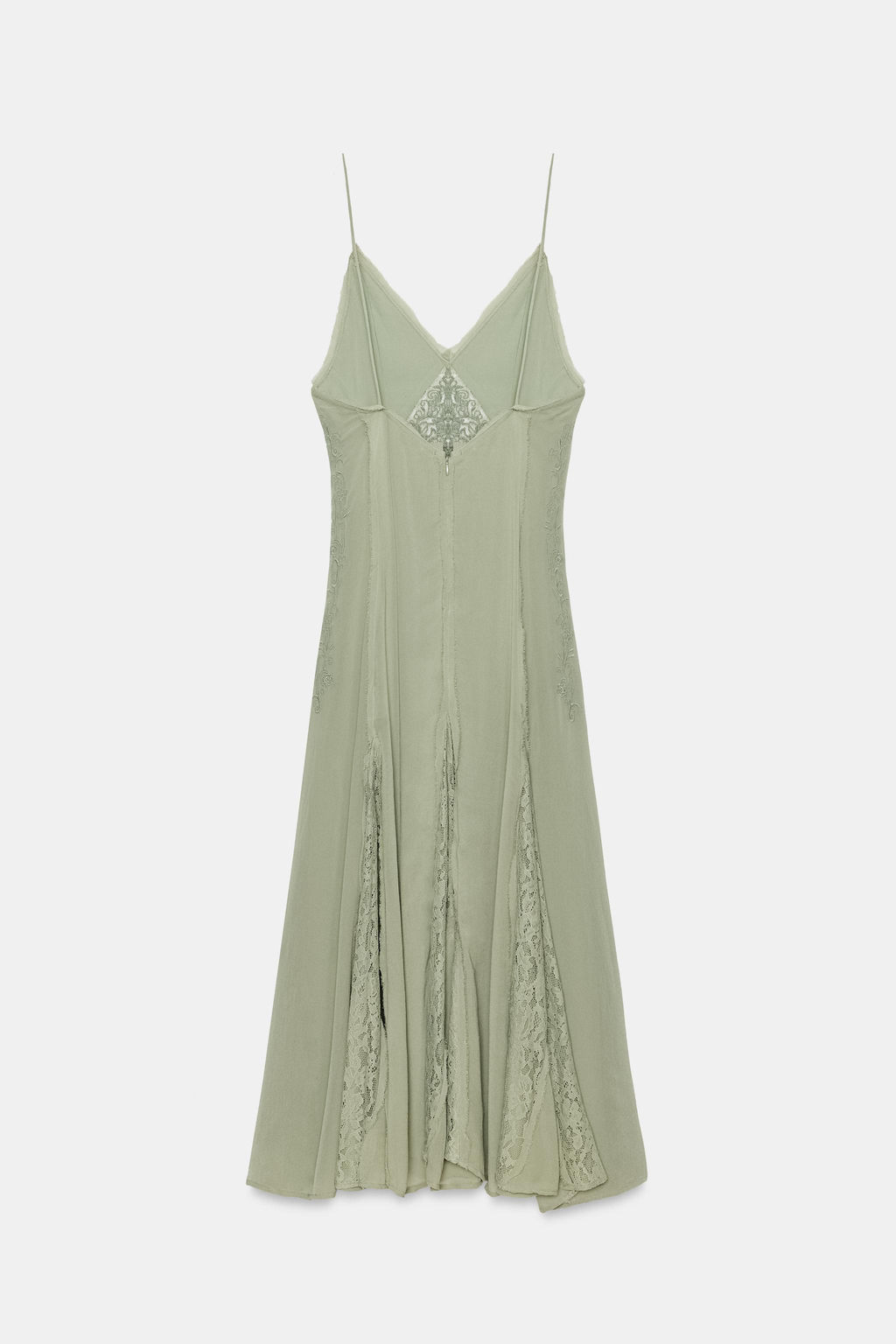 VESTIDO VOLANTES BORDADOS ZW COLLECTION / Verde agua - Zara фото 7