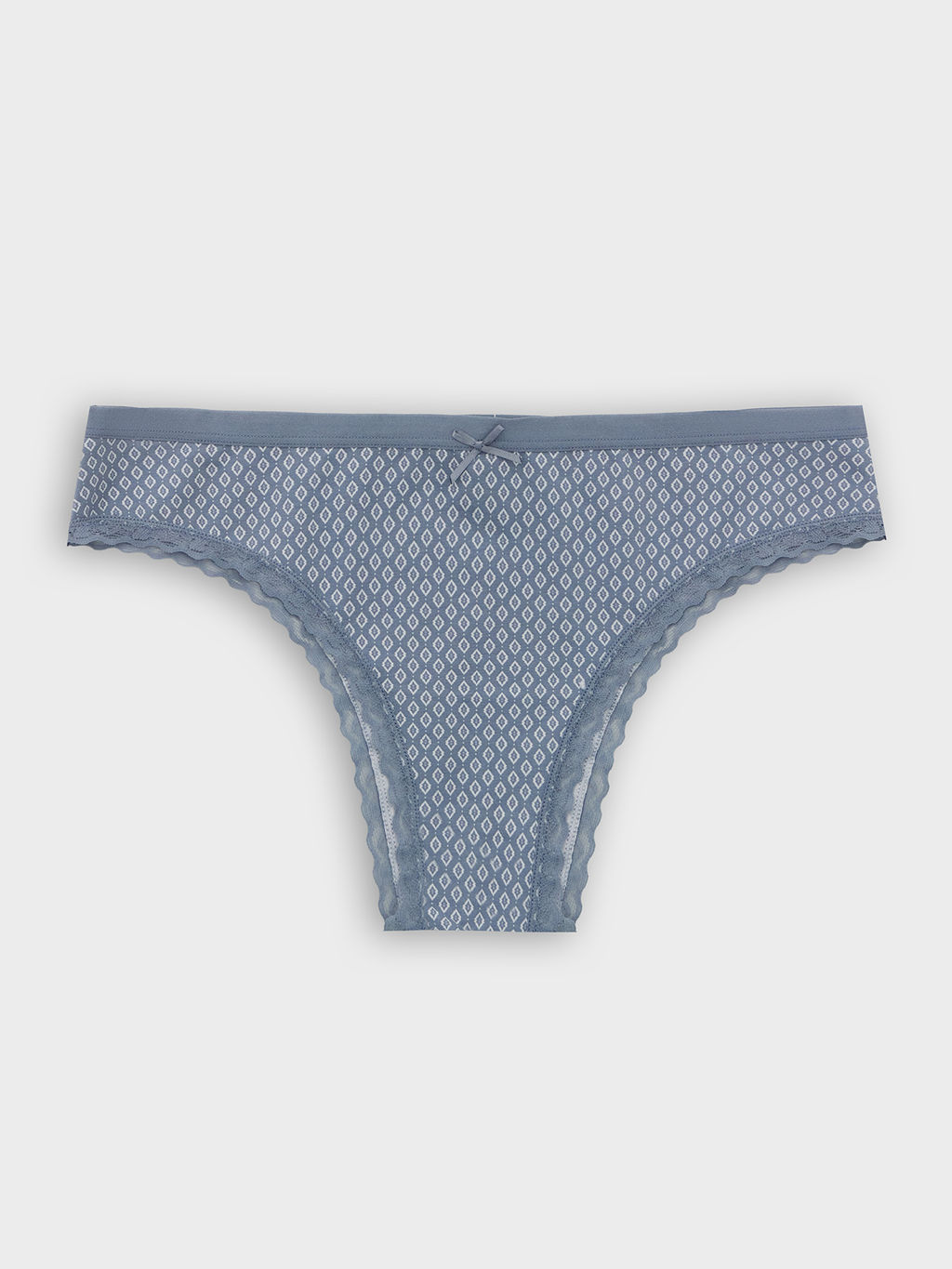 Цена за 2 штуки! Трусы слипы женские серые с принтом ромбики на сером 412281