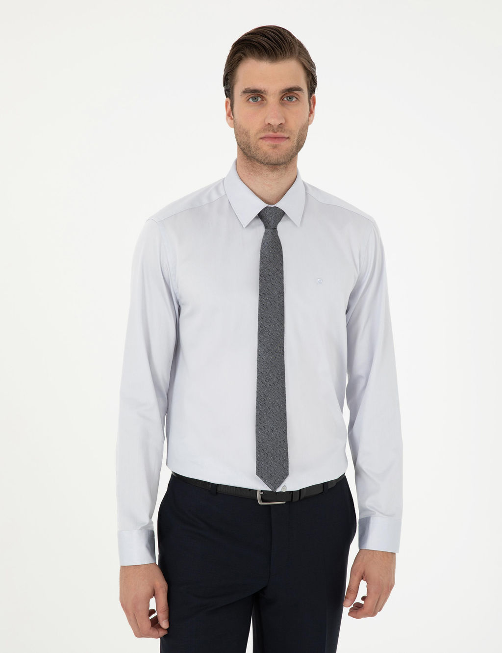 Gri Slim Fit Uzun Kollu Basic G_mlek - Pierre cardin фото 3
