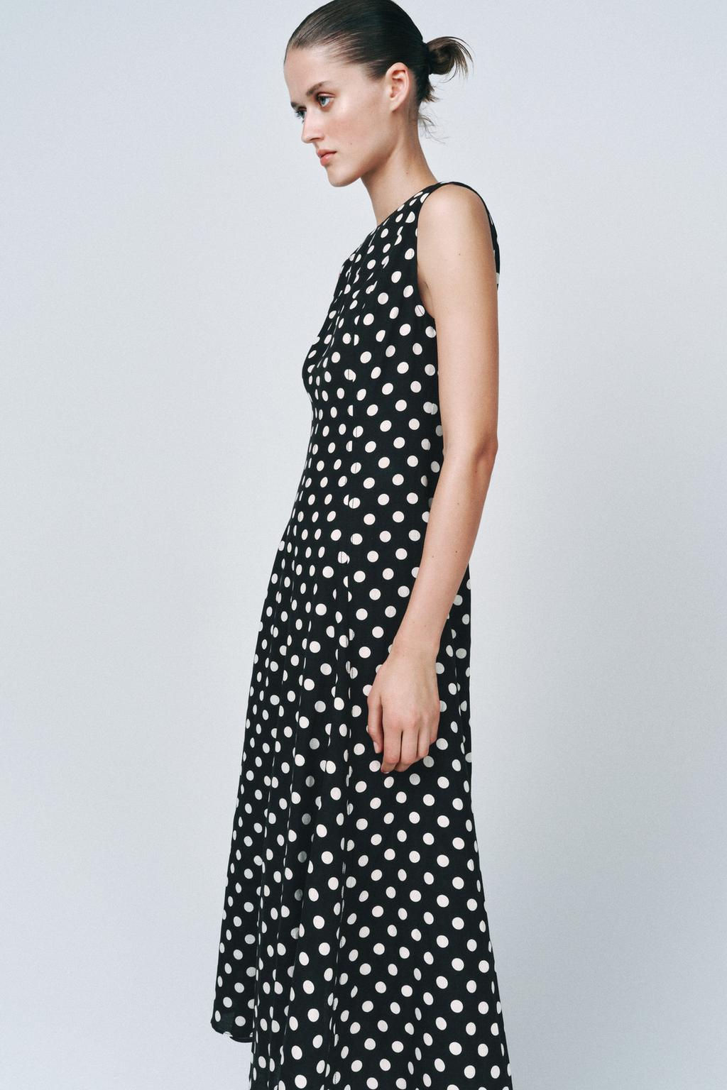 ZW COLLECTION POLKA DOT MIDI DRESS - Zara фото 5