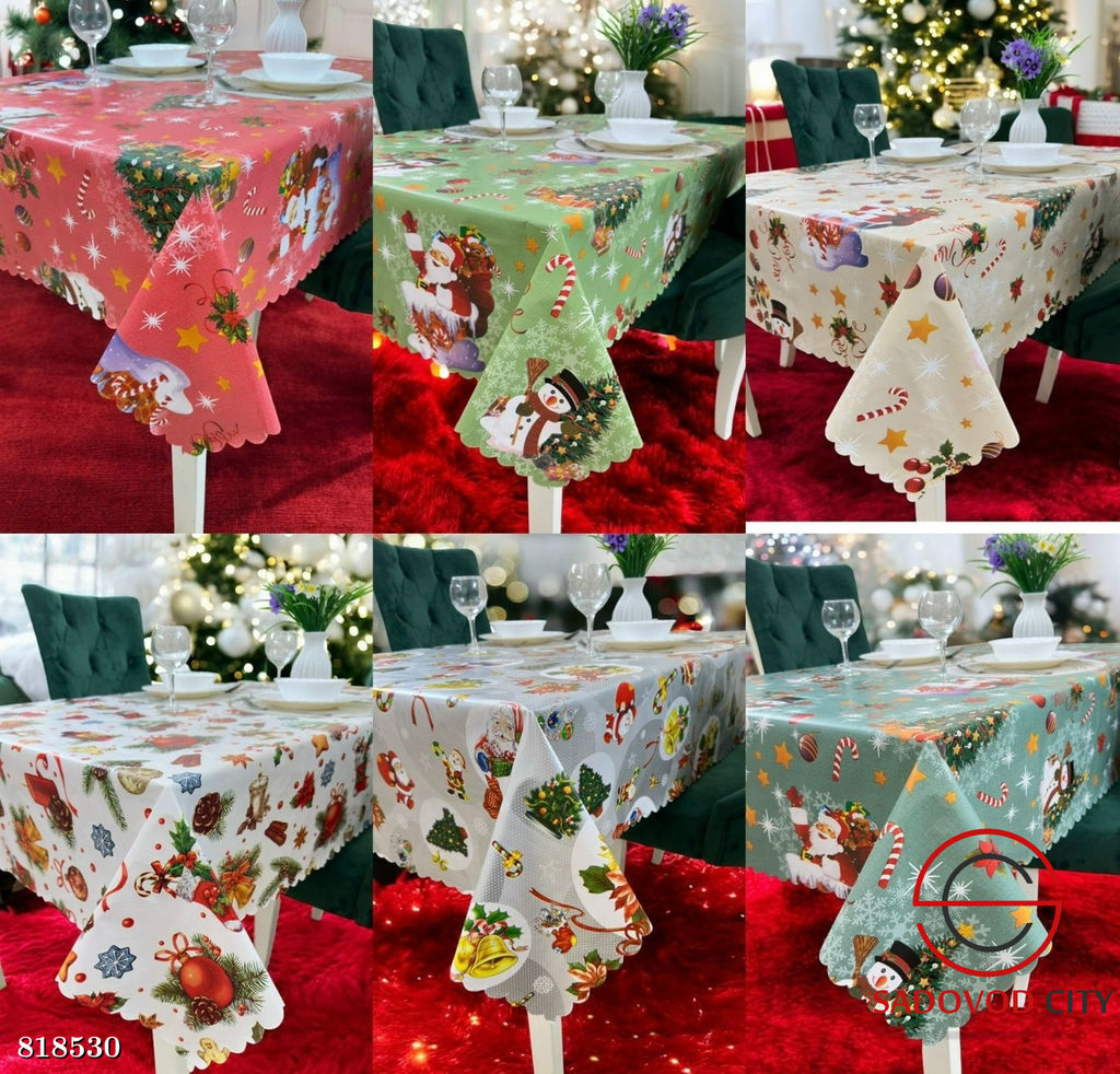 Скатерти клеёнка новогодние