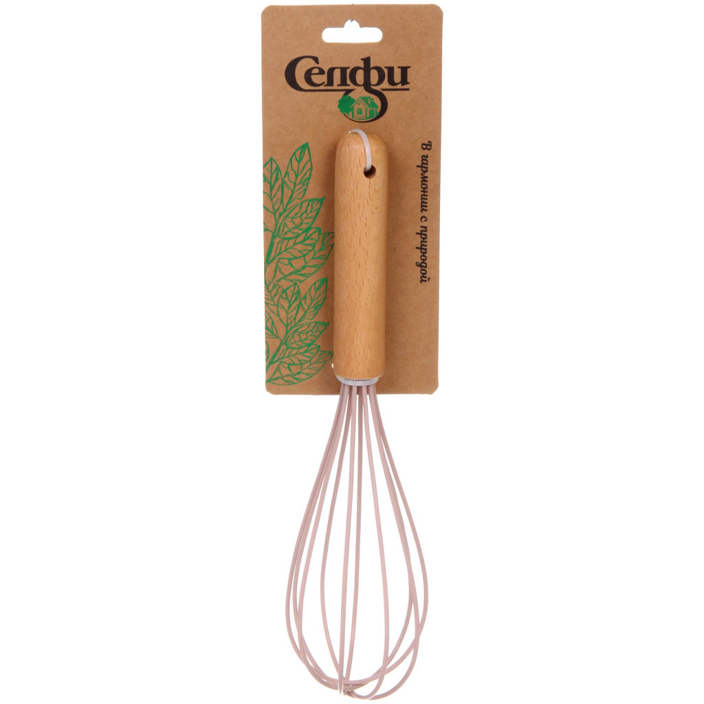 Цена за 2 шт. Венчик силиконовый "CooKstyle" розовый 24*6см