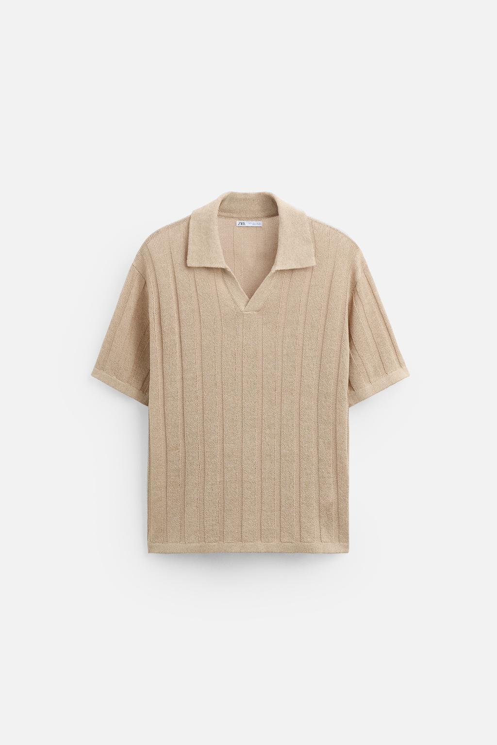 RIBBED KNIT POLO SHIRT - Zara фото 2