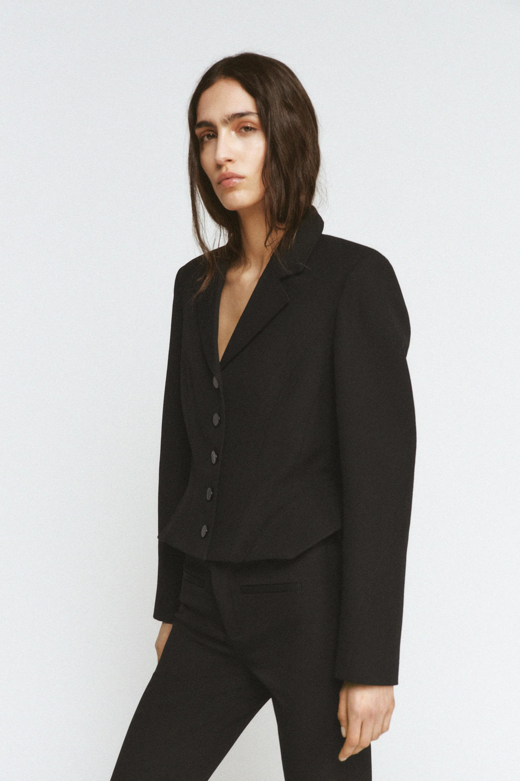 ZW COLLECTION SHORT BLAZER WITH TOPSTITCHING - Zara фото 2