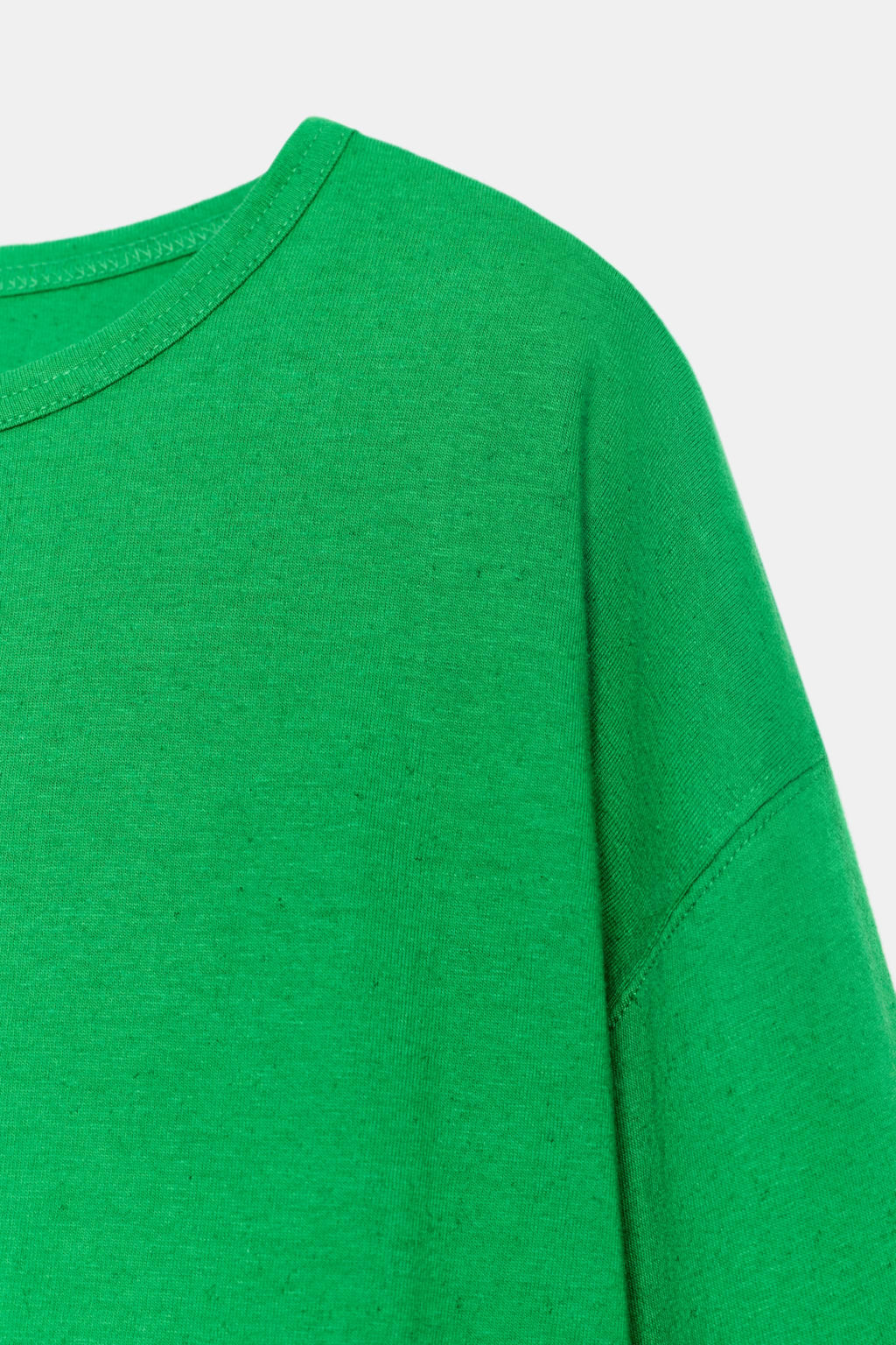 CAMISETA ALGOD?N Y LINO / Verde - Zara фото 5