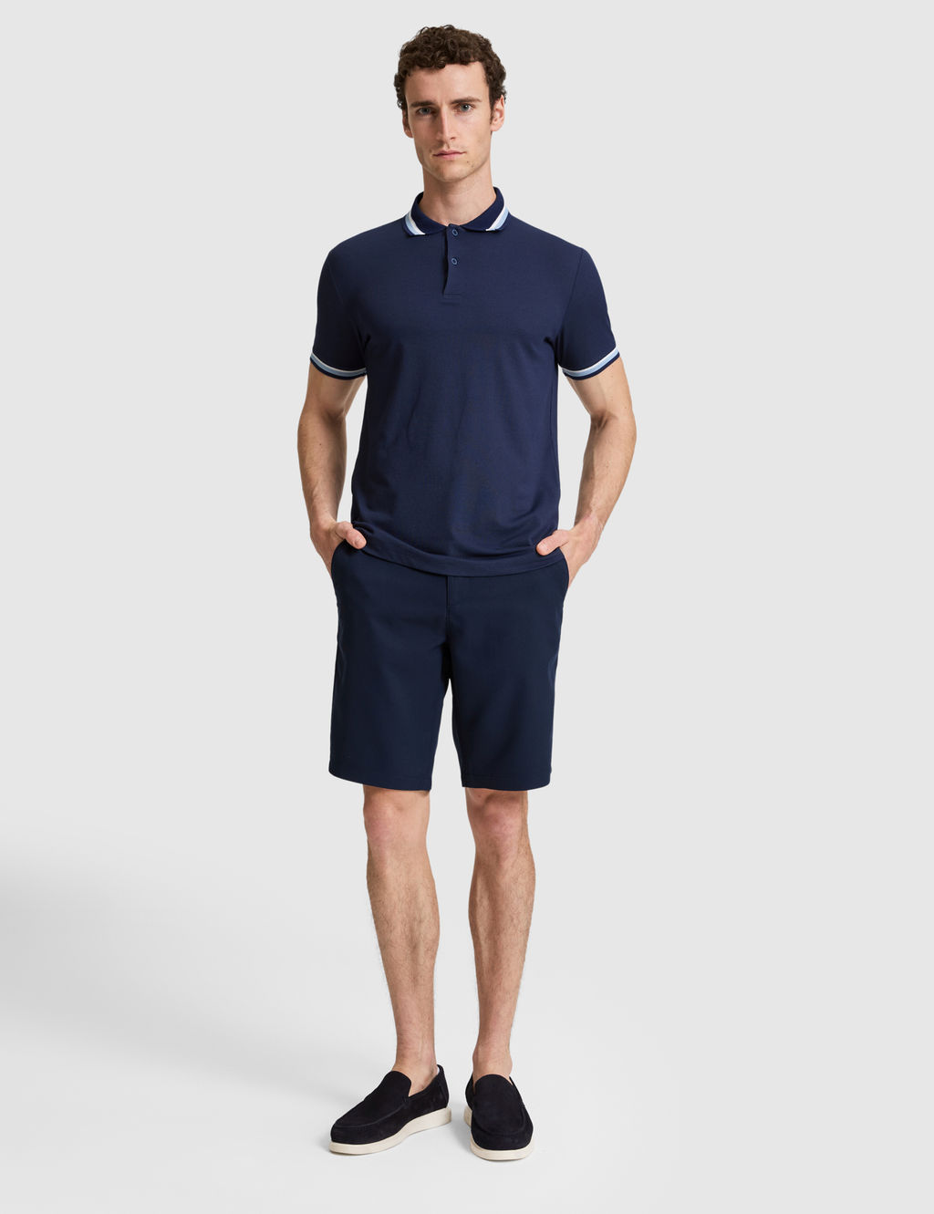 Lacivert Slim Fit D__meli Polo Yaka Ti__rt