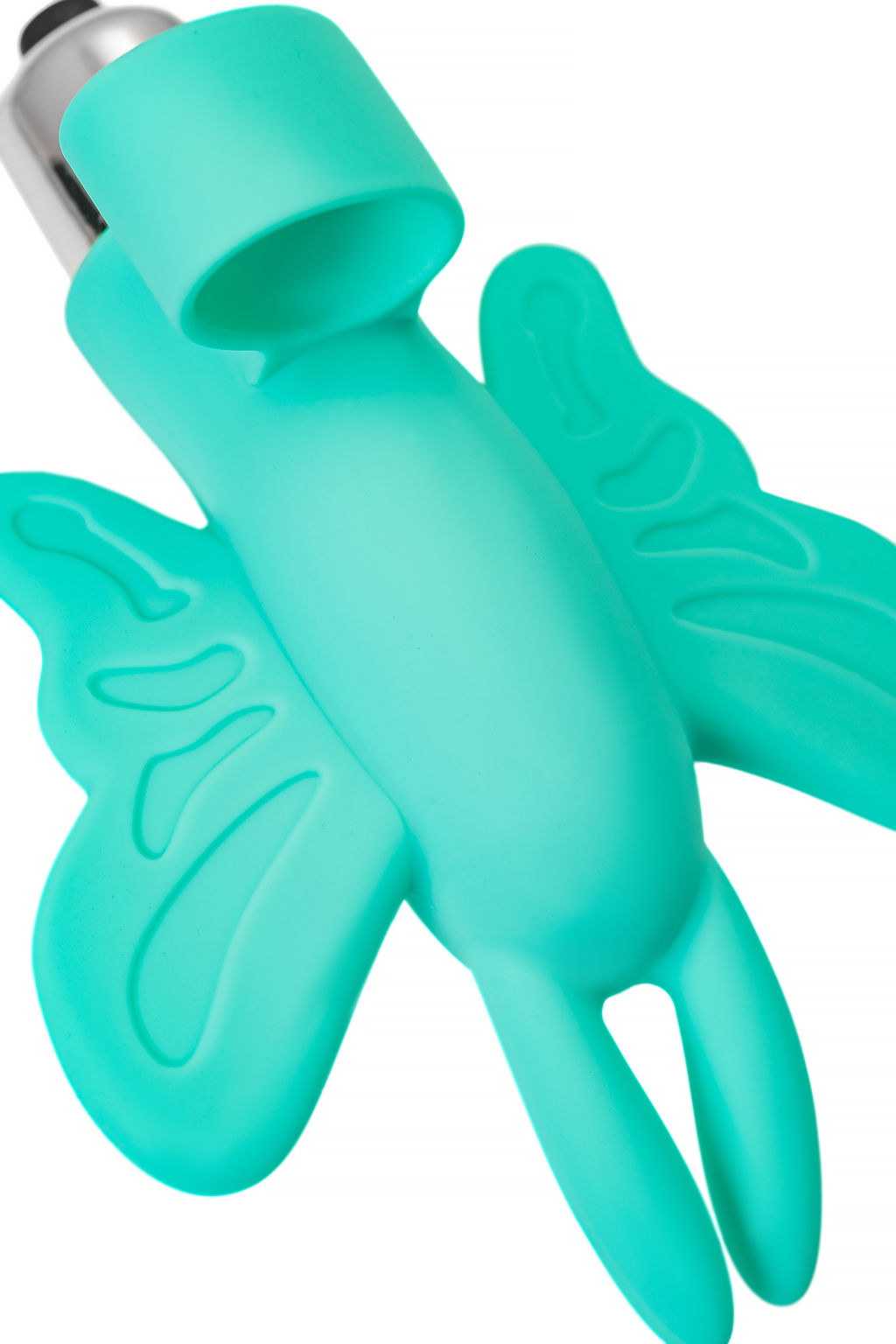 Вибронасадка-бабочка на палец Eromantica Butterfly, силикон, мятная, 10 см  фото 9