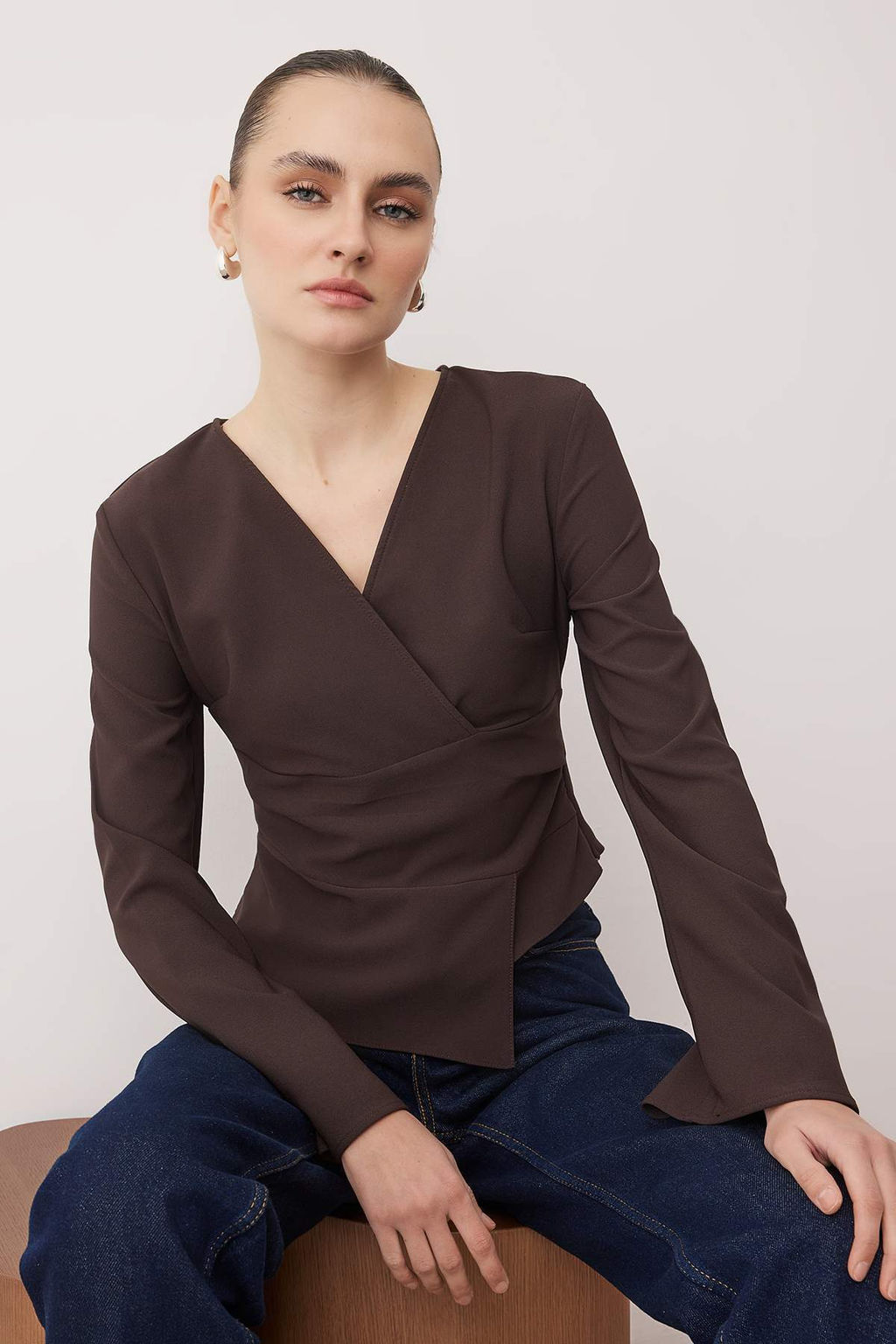 Kahverengi Dokuma Bluz TWOAW26BZ00348 - Trendyolmilla фото 2