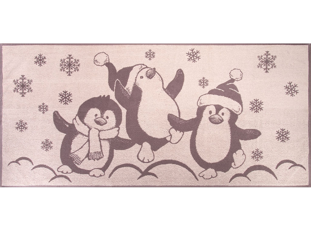 Полотенце махровое 6с102.411ж1 Пингвины(т.с.мальв1) 67х150см