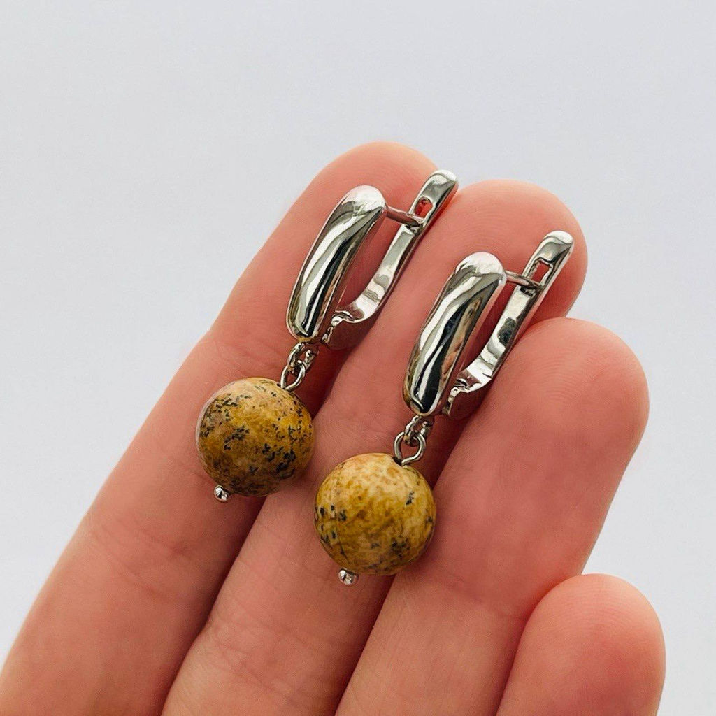 Серьги из песочной Яшмы