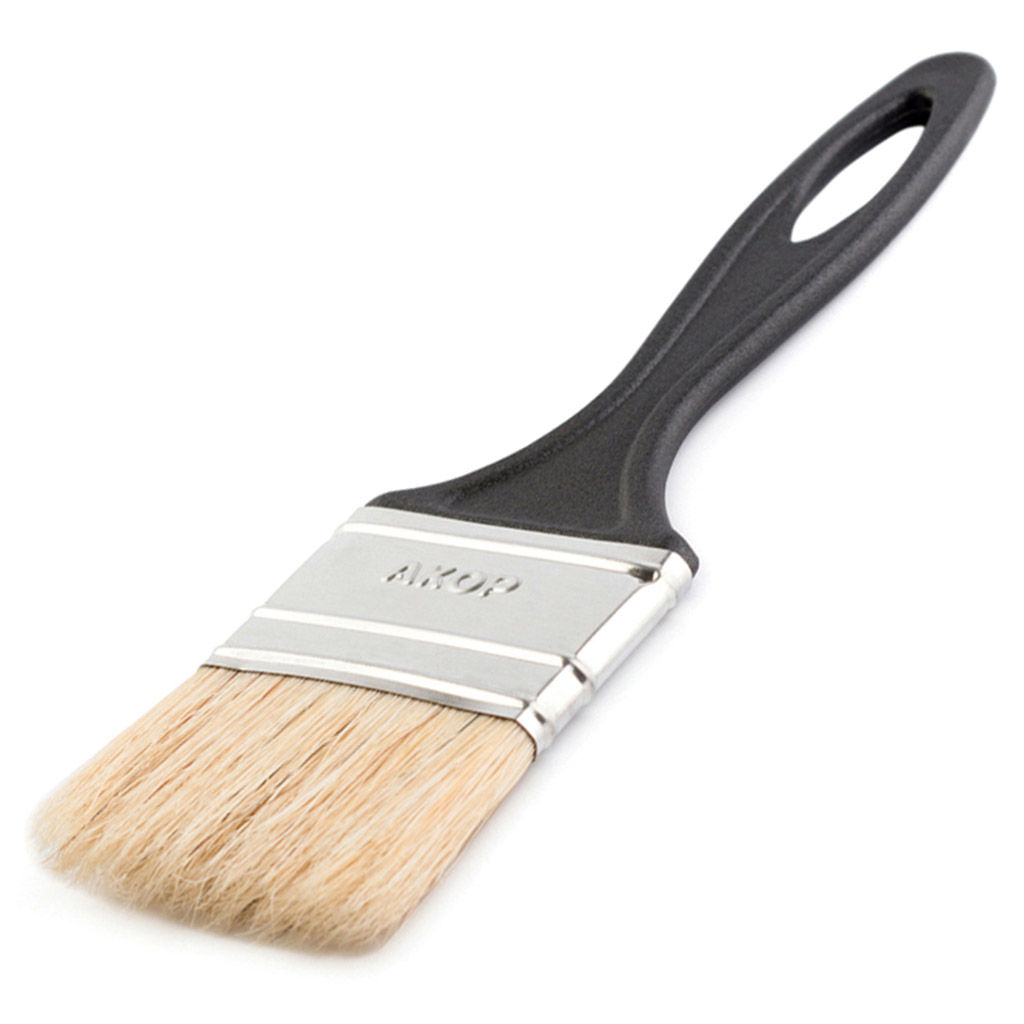 Кисть "Стандарт" 50мм, толщина 6мм, натуральная щетина длина 44мм, пластмассовая ручка, черный (Россия)