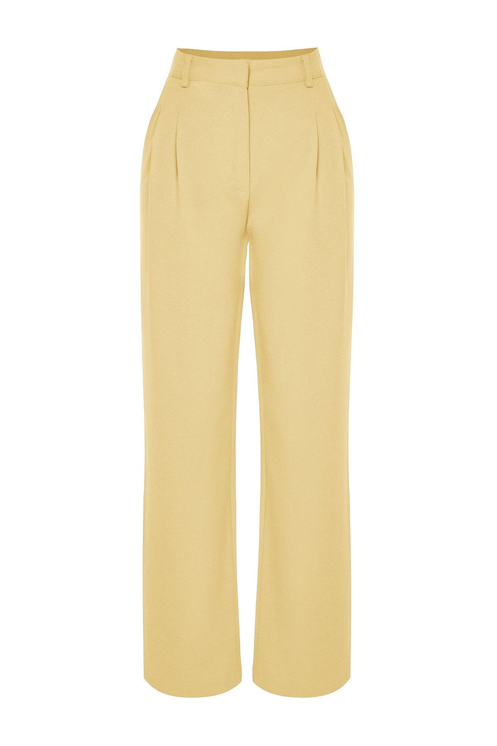 TRENDYOLMILLA Limited Edition Vizon Straight/Duz Kesim Pilili Dokuma Kumas Pantolon TWOAW23PL00401 фото 14