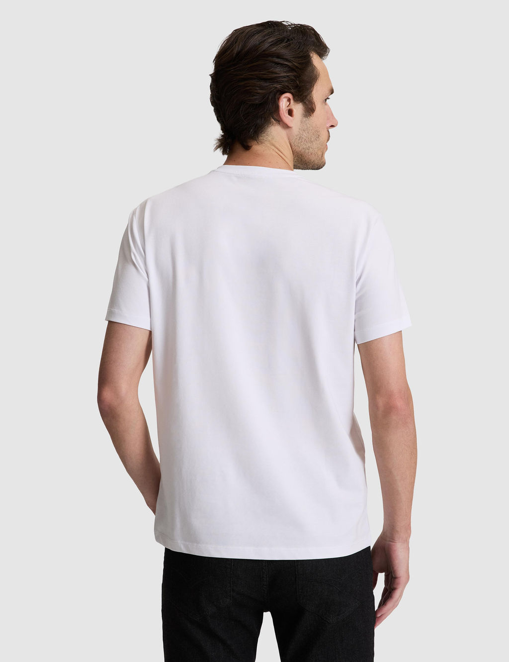 Beyaz Slim Fit Pamuk Kar___ml_ Bisiklet Yaka Basic T-shirt